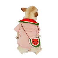 HKM-819731 Breathable Cotton Watermelon Dog Outfit with Matching Bag for All Sizes