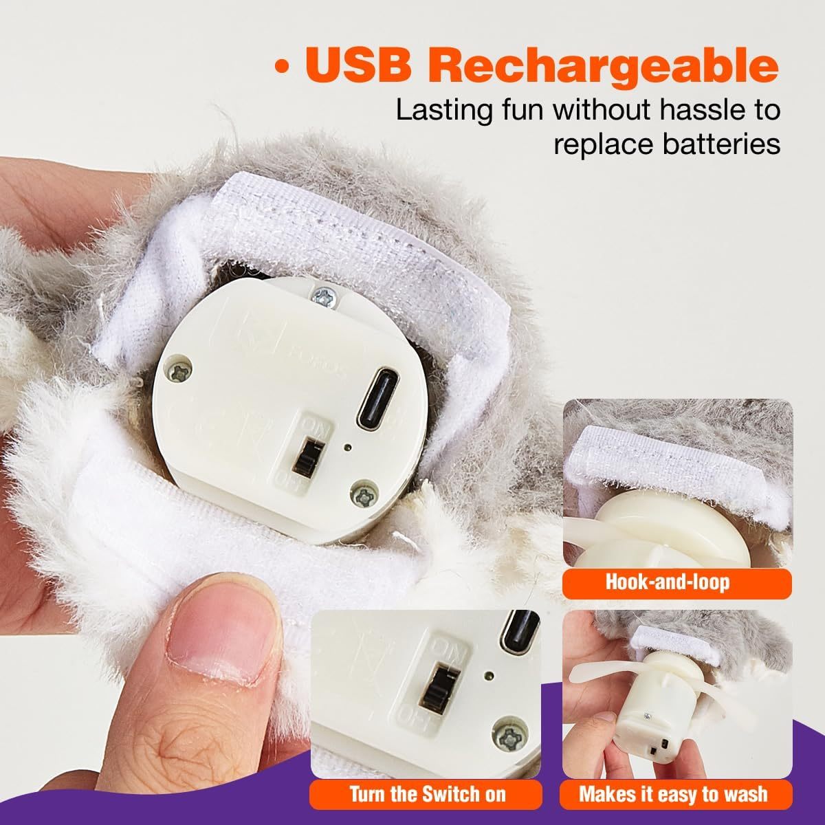HKM-988947 Rechargeable Automatic Cat Toy - Interactive Owl with Catnip, Flapping Wings & Melodic Sounds for Indoor Play