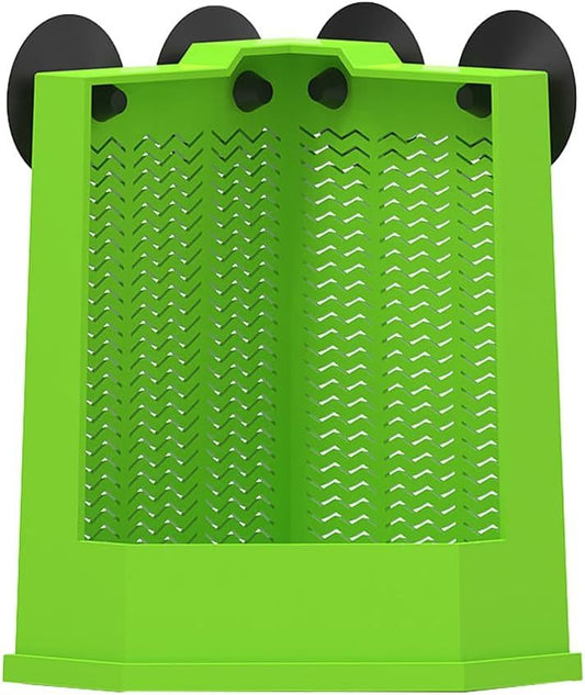 HKM-181907 Wall-Mounted Bearded Dragon Feeder with Suction Cups - Corner Reptile Feeding Dish for Lizards, Iguanas, and Geckos