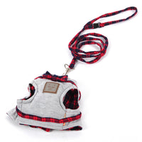 HKM-352211 Kitty Cat Harness with Leash - Comfortable Knitted Fabric & Cotton Cloth - Multiple Sizes Available