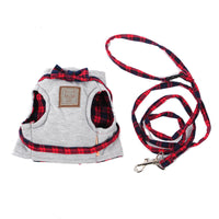 HKM-352211 Kitty Cat Harness with Leash - Comfortable Knitted Fabric & Cotton Cloth - Multiple Sizes Available