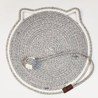HKM-088723 Braided Cotton Rope Cat Scratching Mat with Integrated Toy Ball - Washable & Durable Design for Furniture Protection