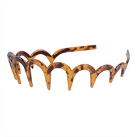 HKM-050259 Drop-Resistant U-Shaped Headband in Dark Coffee Dot Floral, Light Red, Brown, and Black