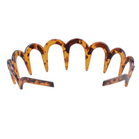 HKM-050259 Drop-Resistant U-Shaped Headband in Dark Coffee Dot Floral, Light Red, Brown, and Black