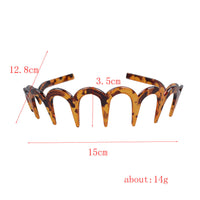 HKM-050259 Drop-Resistant U-Shaped Headband in Dark Coffee Dot Floral, Light Red, Brown, and Black