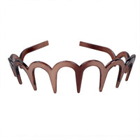 HKM-050259 Drop-Resistant U-Shaped Headband in Dark Coffee Dot Floral, Light Red, Brown, and Black