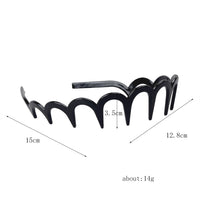 HKM-050259 Drop-Resistant U-Shaped Headband in Dark Coffee Dot Floral, Light Red, Brown, and Black