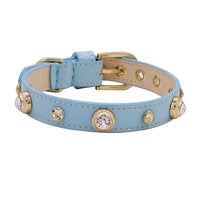 HKM-910099 Multicolor Leather Pet Collar with Non-Woven Fabric - Adjustable Sizes XXS to L