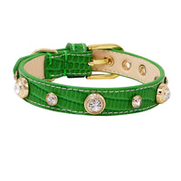 HKM-910099 Multicolor Leather Pet Collar with Non-Woven Fabric - Adjustable Sizes XXS to L
