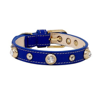 HKM-910099 Multicolor Leather Pet Collar with Non-Woven Fabric - Adjustable Sizes XXS to L