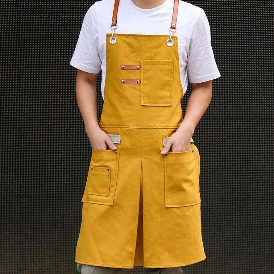 KTX-553427 Stylish Eco-Friendly Cowboy Apron for Hairdressers, Baristas, and Florists