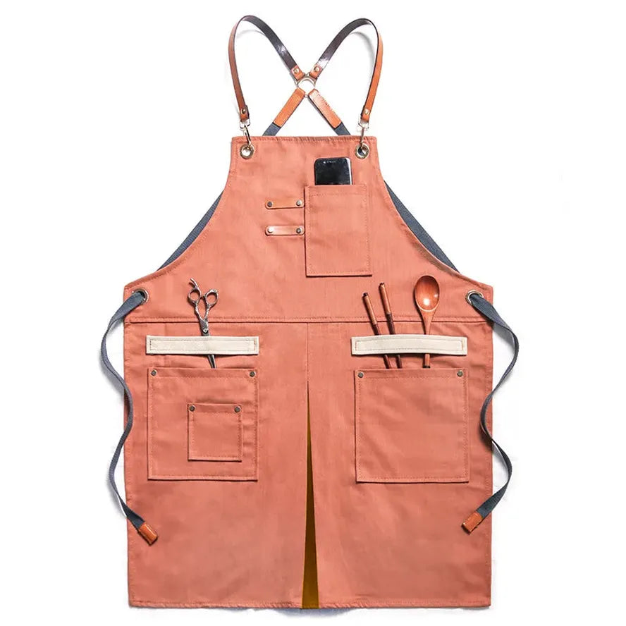KTX-553427 Stylish Eco-Friendly Cowboy Apron for Hairdressers, Baristas, and Florists