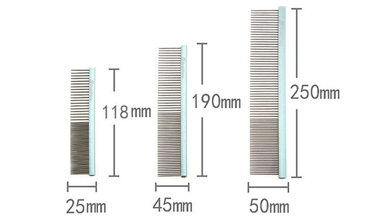 HKM-904851 Colorful Stainless Steel 1mm Dog Grooming Comb for Shedding and Detangling Pet Hair