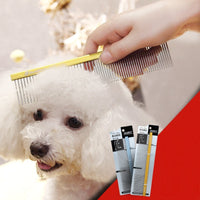 HKM-904851 Colorful Stainless Steel 1mm Dog Grooming Comb for Shedding and Detangling Pet Hair