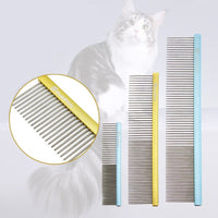 HKM-904851 Colorful Stainless Steel 1mm Dog Grooming Comb for Shedding and Detangling Pet Hair