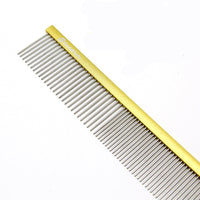 HKM-904851 Colorful Stainless Steel 1mm Dog Grooming Comb for Shedding and Detangling Pet Hair