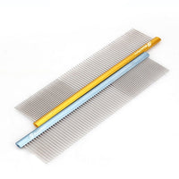 HKM-904851 Colorful Stainless Steel 1mm Dog Grooming Comb for Shedding and Detangling Pet Hair