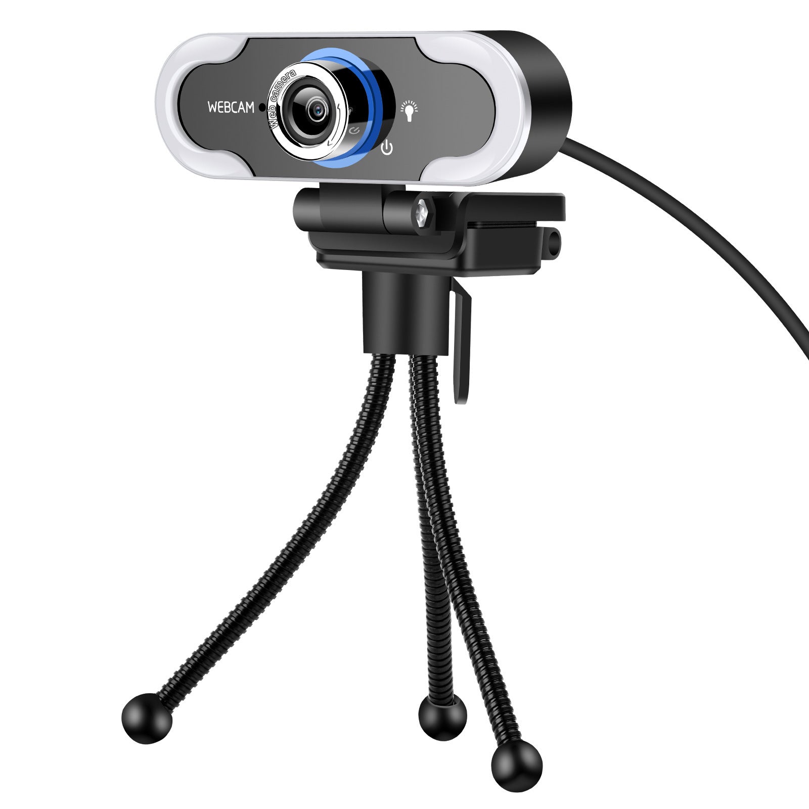 KTX-232851 1080P USB Camera with LED Supplement Light and Omnidirectional Microphone for Online Classes and Live Streaming