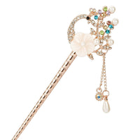 HKM-229907 Korean Bride's Fringe Hair Iron with Decorative Hairpins in Various Floral Designs