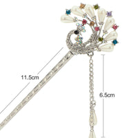 HKM-229907 Korean Bride's Fringe Hair Iron with Decorative Hairpins in Various Floral Designs