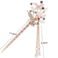 HKM-229907 Korean Bride's Fringe Hair Iron with Decorative Hairpins in Various Floral Designs