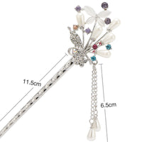 HKM-229907 Korean Bride's Fringe Hair Iron with Decorative Hairpins in Various Floral Designs