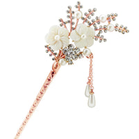HKM-229907 Korean Bride's Fringe Hair Iron with Decorative Hairpins in Various Floral Designs