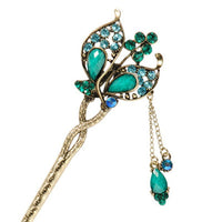 HKM-229907 Korean Bride's Fringe Hair Iron with Decorative Hairpins in Various Floral Designs