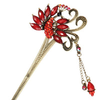 HKM-229907 Korean Bride's Fringe Hair Iron with Decorative Hairpins in Various Floral Designs