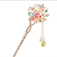 HKM-229907 Korean Bride's Fringe Hair Iron with Decorative Hairpins in Various Floral Designs