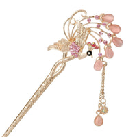 HKM-229907 Korean Bride's Fringe Hair Iron with Decorative Hairpins in Various Floral Designs