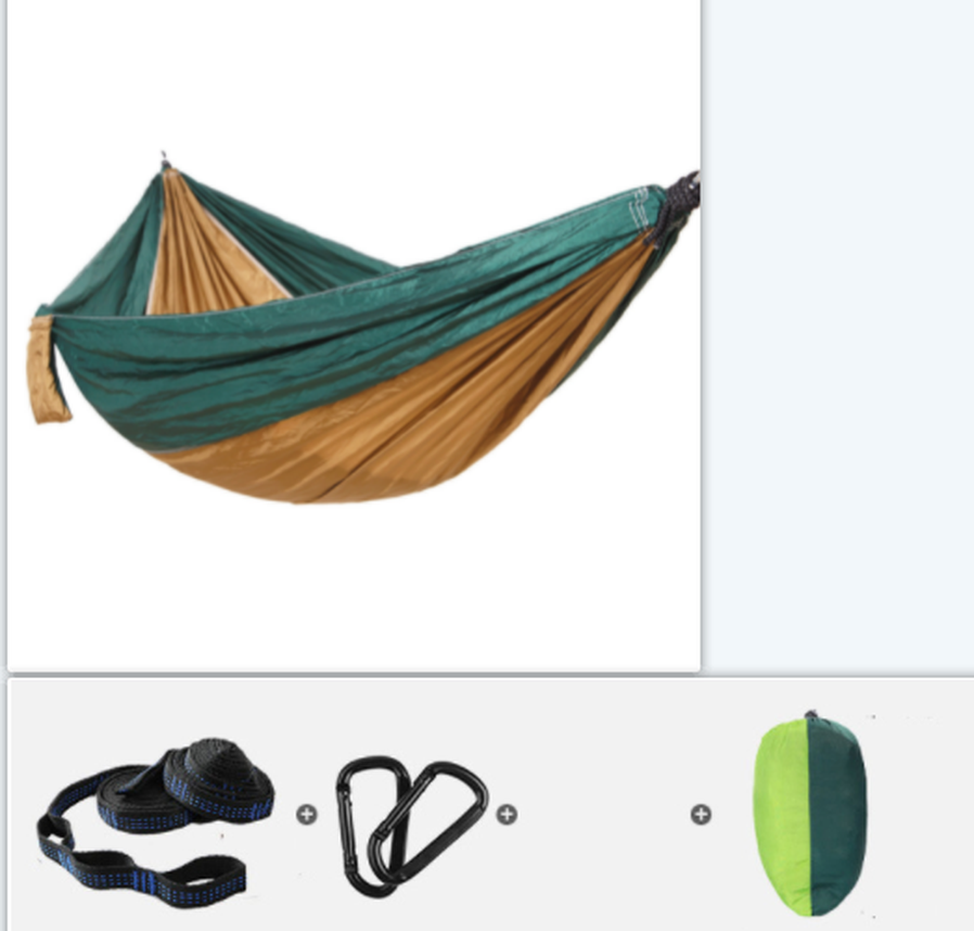HKM-022547 Portable Double Backpacking Hammock - Nylon Parachute for Outdoor Adventures