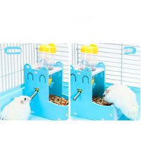 HKM-359251 Automatic Hamster Water Bottle and Food Basin - Eco-Friendly Plastic with Molar Features, 80ml Capacity, Easy to Install and Use
