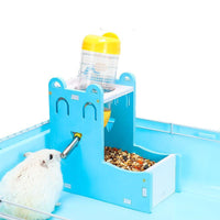 HKM-359251 Automatic Hamster Water Bottle and Food Basin - Eco-Friendly Plastic with Molar Features, 80ml Capacity, Easy to Install and Use