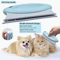 HKM-739859 3-Piece Pet Hair Remover Set - Metal Lint Remover, Double-Sided Silicone Brush, Round Carpet Scraper for Effective Hair Cleaning