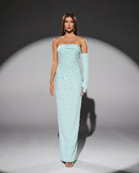 HKM-843411 Elegant Green Maxi Dress for Women - Style EZ25141