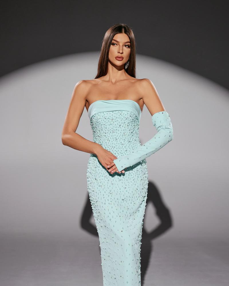 HKM-843411 Elegant Green Maxi Dress for Women - Style EZ25141