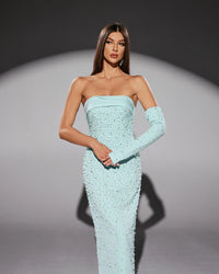 HKM-843411 Elegant Green Maxi Dress for Women - Style EZ25141