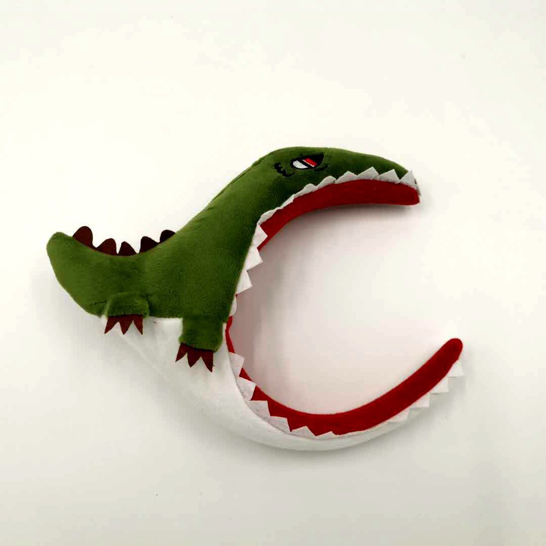 HKM-835539 Dinosaur Shark Plush Headband with Soft Sponge Filling