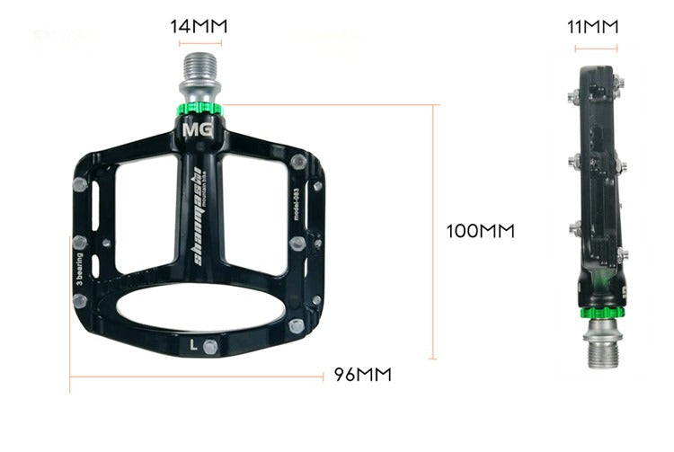 HKM-671315 Lightweight Magnesium Alloy Bicycle Pedals with 3-Bearing System