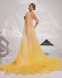 HKM-760915 Elegant Yellow Evening Dress for Women - Style EZ25127