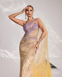 HKM-760915 Elegant Yellow Evening Dress for Women - Style EZ25127