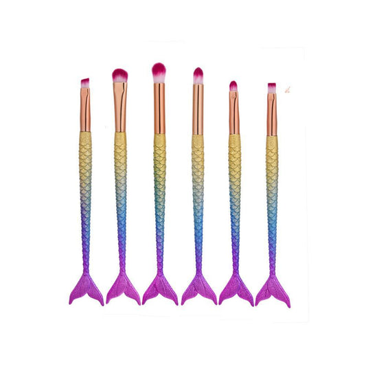 HKM-196627 Mermaid Multicolor Makeup Brush Set for Powder and Eye Shadow Application