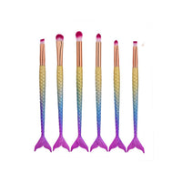HKM-196627 Mermaid Multicolor Makeup Brush Set for Powder and Eye Shadow Application