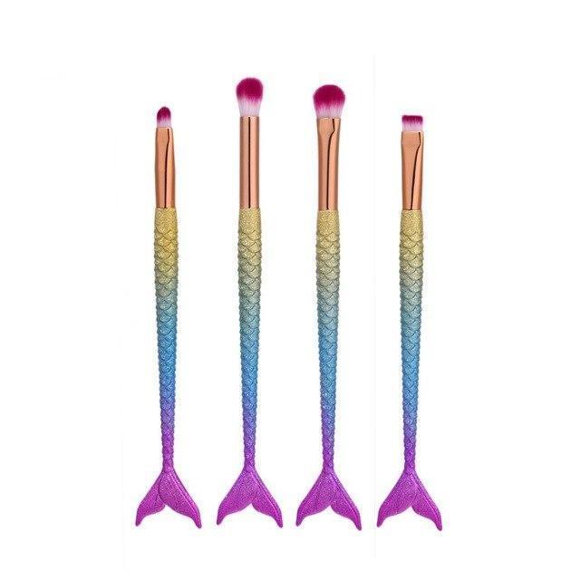 HKM-196627 Mermaid Multicolor Makeup Brush Set for Powder and Eye Shadow Application