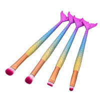 HKM-196627 Mermaid Multicolor Makeup Brush Set for Powder and Eye Shadow Application
