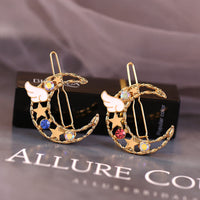 HKM-703315 Moon and Star Colored Diamond Hairpin Collection
