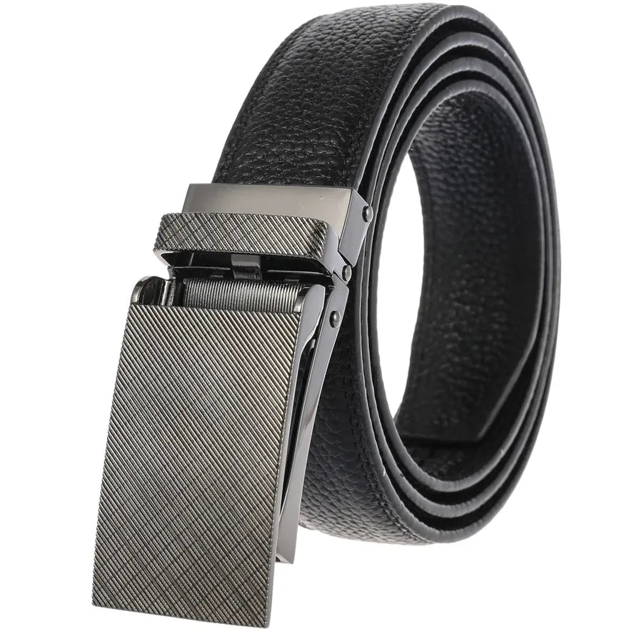 HKM-807507 Men's Leather Belt with Automatic Buckle - Model LY33-2170-5