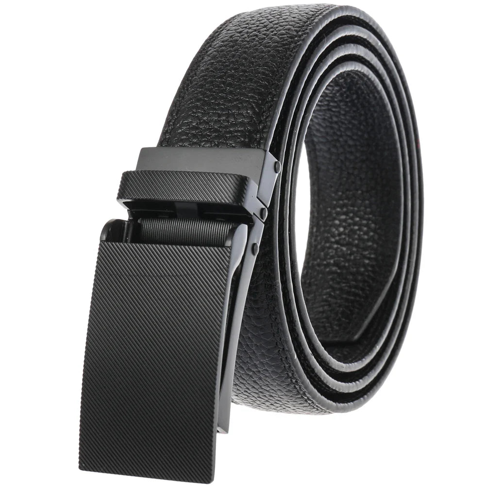 HKM-807507 Men's Leather Belt with Automatic Buckle - Model LY33-2170-5