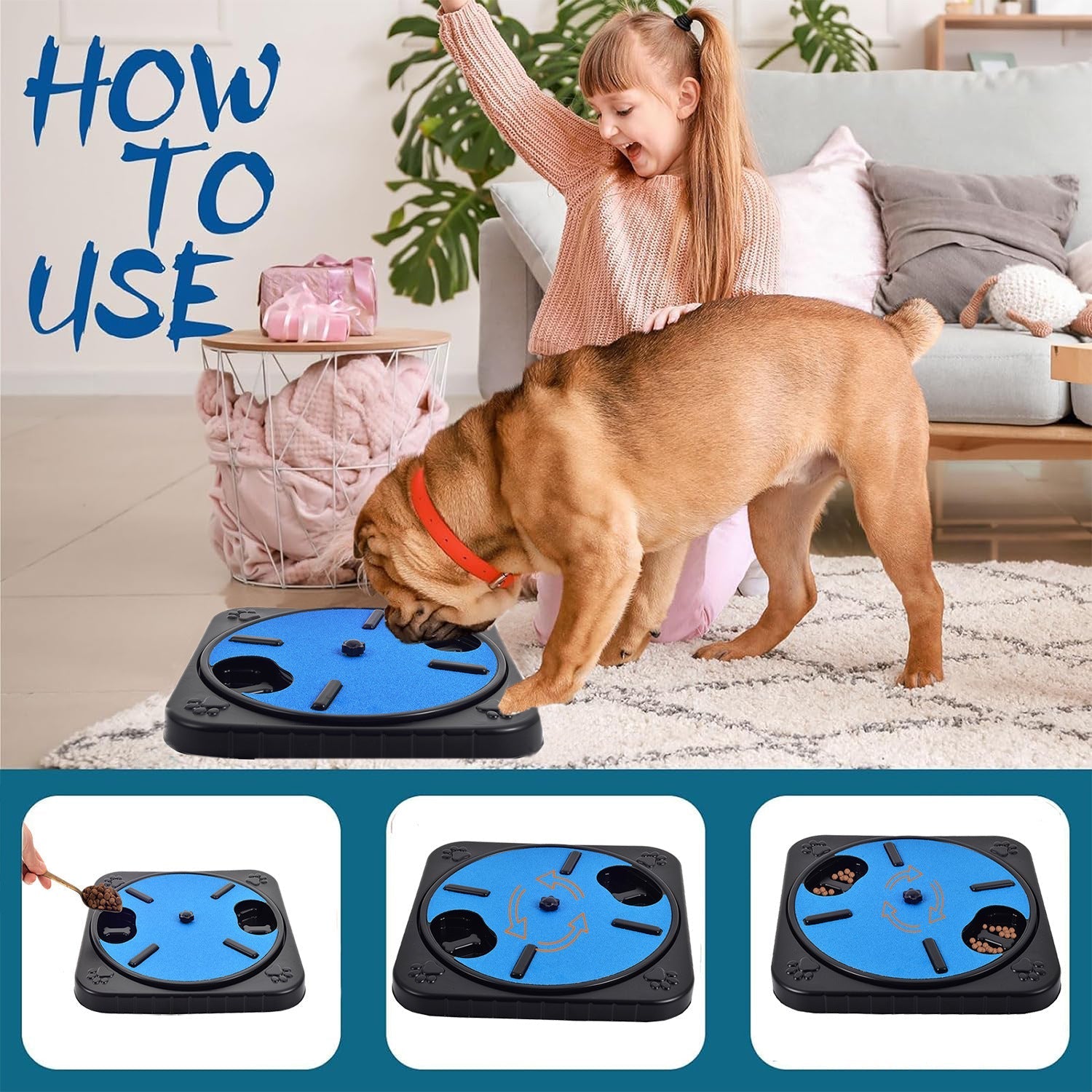 HKM-230675 Pet-Friendly Scratching Board and Slow-Feeding Toy for Dogs, Dual-Function Nail File and Playtime Accessory